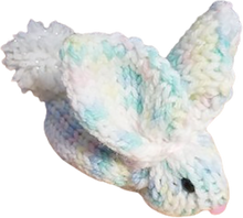 Load image into Gallery viewer, Pastels in Green, pink, white, yellow Bunny Knitted Surprise Tummy Bunny Rabbits Handcrafted Elegance
