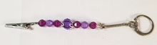 Load image into Gallery viewer, Purple Jeweled Gator Clip Keyring Key Chain
