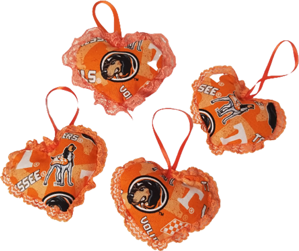 Heart of the Vols Old Smokey Tn Vols UT College Football Heart Ornaments