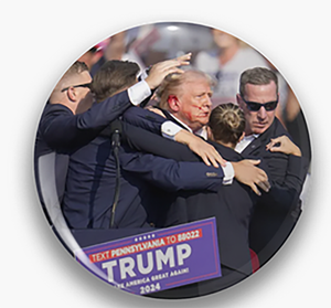 Trump Bloody After Shooting Pin Trump 2024 1" Pin