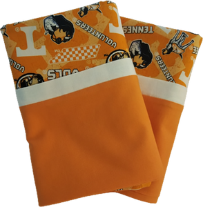 Set of 2 TN Old Smoky UT Power T Vols Sports French Seams Pillowcases Football Fans!