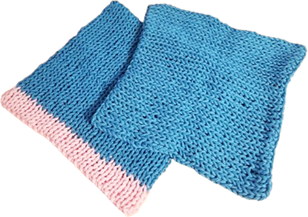 Blue Pink Knitted Wash Cloths Body scrub Rags Handcrafted.