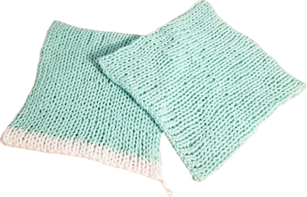 Mint Green Knitted Wash Clothes Body scrub Rags