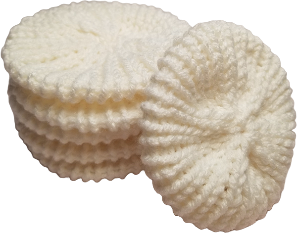 Double Knitted Facial Scrubbies Scrubbers 5 Pack White Acrylic