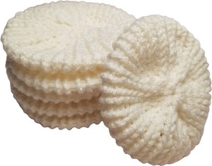 Double Knitted Facial Scrubbies Scrubbers 5 Pack White Acrylic