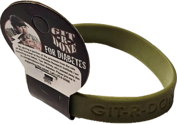 Larry the Cable Guy Git-R-Done For Diabetes Green Rubber Wrist Bracelet