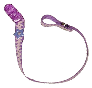 Purple Ribbon Pacifier Shirt Clip for Baby's