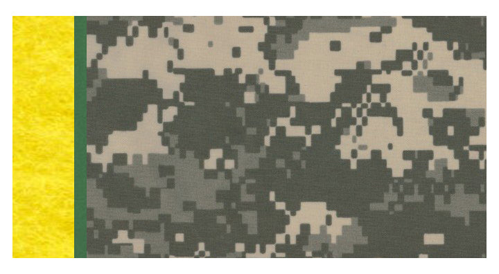 Set of 2 Official Army Digital Camo ACU Fabric Pillowcases Yellow Slip with French Seams