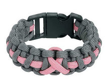 Load image into Gallery viewer, Army Camo w/ Pink Breast Cancer Support Ribbon Paracord Bracelet

