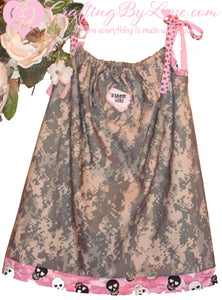 Official ACU Army Pillowcase Dress with Skulls