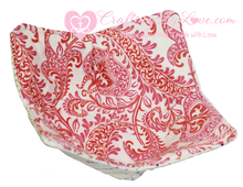 Load image into Gallery viewer, Antique Pink Filagree &amp; Dots Double Sided Bowl Cozies Set of 2 Hand Protection Holders
