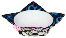 Load image into Gallery viewer, Set of 2 Skulls &amp; Flames Bowl Cozies Hand Protection Bowl Holders
