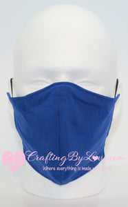 Blue Professionally Handcrafted Fitted Face Masks