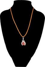 Load image into Gallery viewer, Dark Orange Hands Holding the World Corded Necklace
