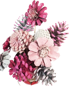 Handcrafted Pine Cone Bouquet in Love Tin