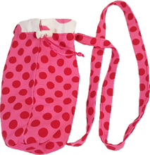 Load image into Gallery viewer, Cross-body Hands Free Water Bottle Holder, Pink Dots Themed, Perfect for hiking, theme parks, walking!
