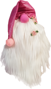 Pink Satin Spring Gnome with Pink Spring Flowers