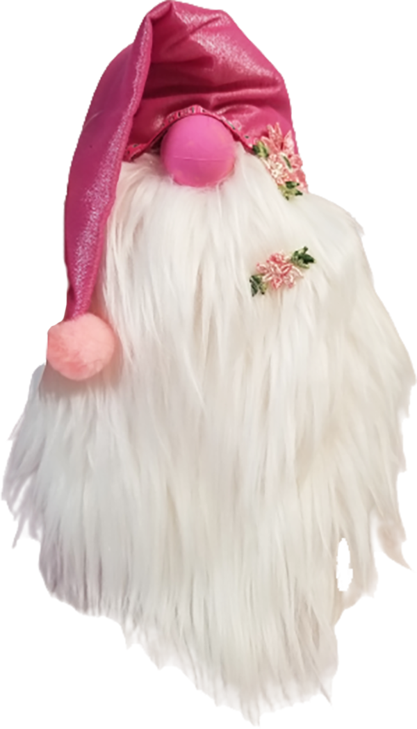 Pink Satin Spring Gnome with Pink Spring Flowers