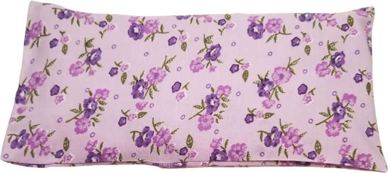 Custom Made Weighted Purple Flowers Eye Pillow Lavender Scented or Unscented Relaxation Aromatherapy Spa Yoga Meditation Gift with Removable Cover Case