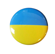 Load image into Gallery viewer, (3Pk) Ukraine Ukrainian 1&quot; Pinback Pins or Magnets Flag Colors
