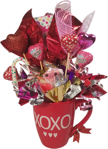 Valentine's Day XOXO Red Heart Candy Filled Gift Cup Mug