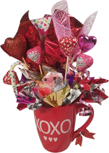 Valentine's Day XOXO Red Heart Candy Filled Gift Cup Mug